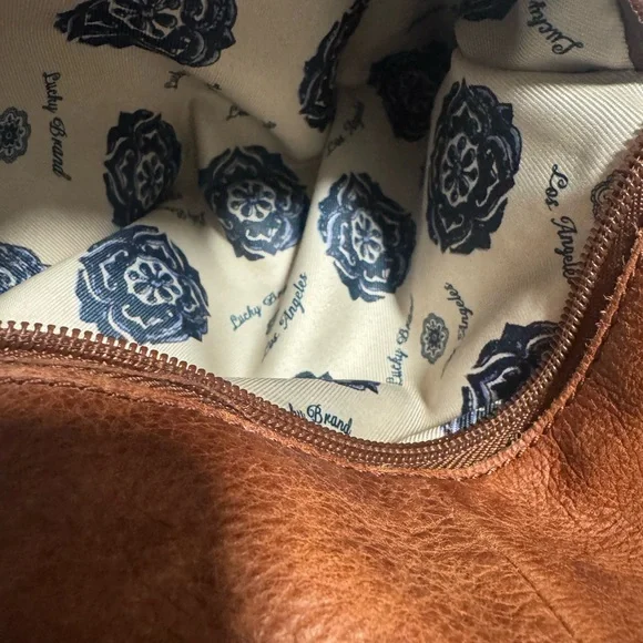 Luck Brand Brown Leather Crossbody Boho Bag with Braided Accent Causal Purse. - Picture 10 of 16